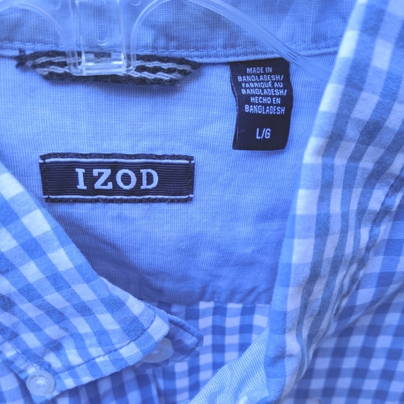 IZOD Men's Short Sleeve Button Down Shirt Size L - Picture 6 of 8